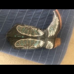 Cowgirl boots blue with stones